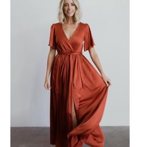 Rust silk dress